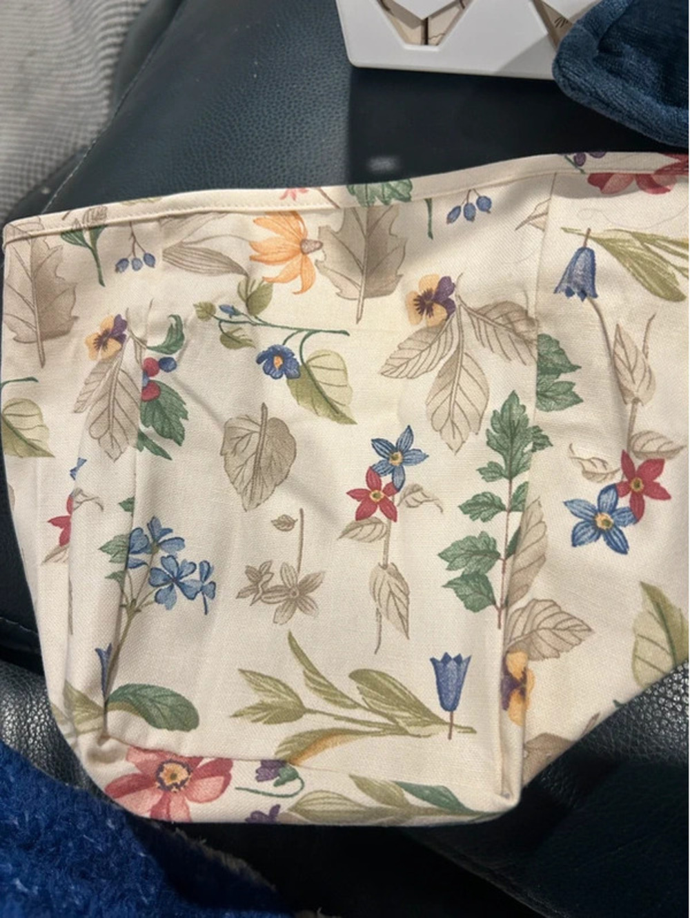 Longaberger tall tissue basket liner botanical fields